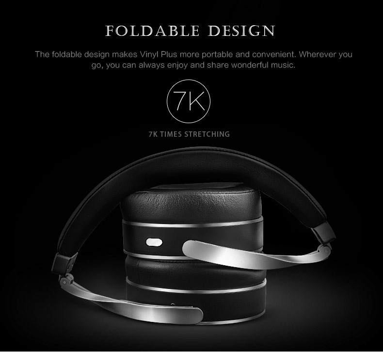 Bluedio Vinyl Plus Wireless Bluetooth Headphones with Mic 3D Sound - Gold + White