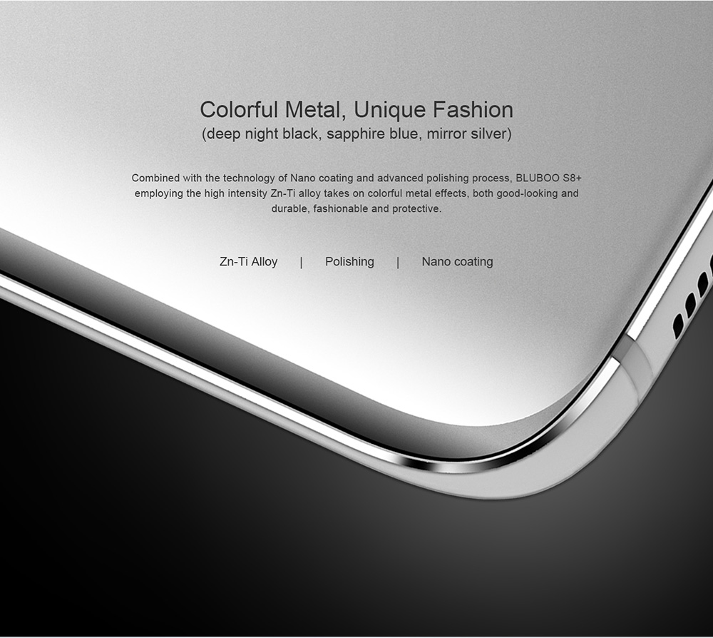 [HK Stock]BLUBOO S8 Plus 6.0 Inch Smartphone HD+ Screen 4GB 64GB MTK6750T Octa Core Dual Rear Camera Android 7.0 Touch ID - Silver