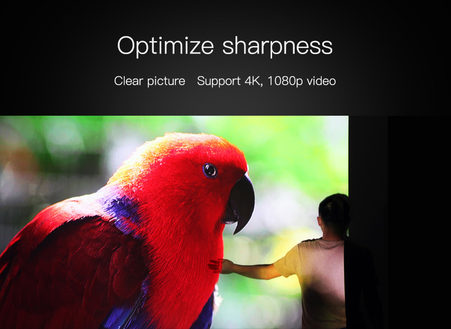 D13 DLP Mini Pocket Projector RK3328 4K Android 2GB/16GB 2.4G/5G WiFi Bluetooth Eshare/Airplay/MiraCast - Black