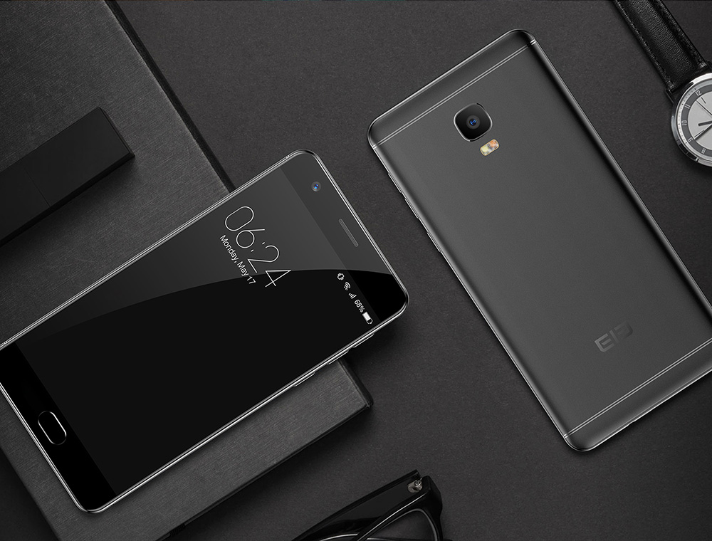 [HK Stock]Elephone P8 Max 5.5 Inch  4G LTE Smartphone FHD Screen 4GB RAM 64GB ROM 13.0MP+16.0MP Cam Octa Core Android 7.0 Touch ID Metal Body 5000mAh - Black
