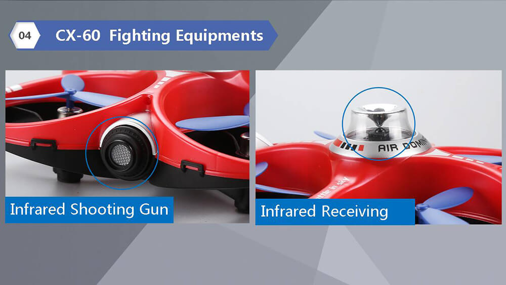 Cheerson CX-60 AIR Dominator 2.4G 4CH 6 Axis Gyro Mobile WIFI RC Fighting Drones - Red+Blue