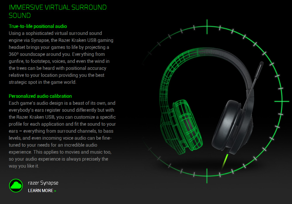 [HK Stock] Razer Kraken USB Essential Surround Sound Gaming Headset with Mic - Black