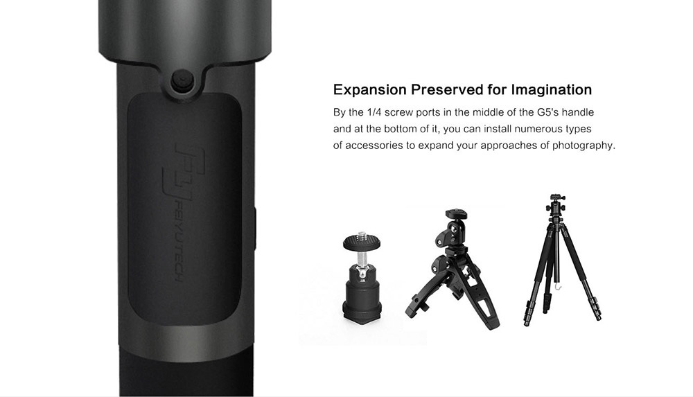 Feiyu Tech G5 3-Axis Splash-proof Brushless Handheld Gimbal for Gopro HERO 5 HERO 4 Action Cameras of Similar Size