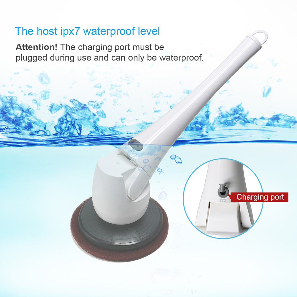 Mini Electric Hand-held Cleaner Multi-function Steady Rotating Cleaning Machine for Bathroom -White/US Plug