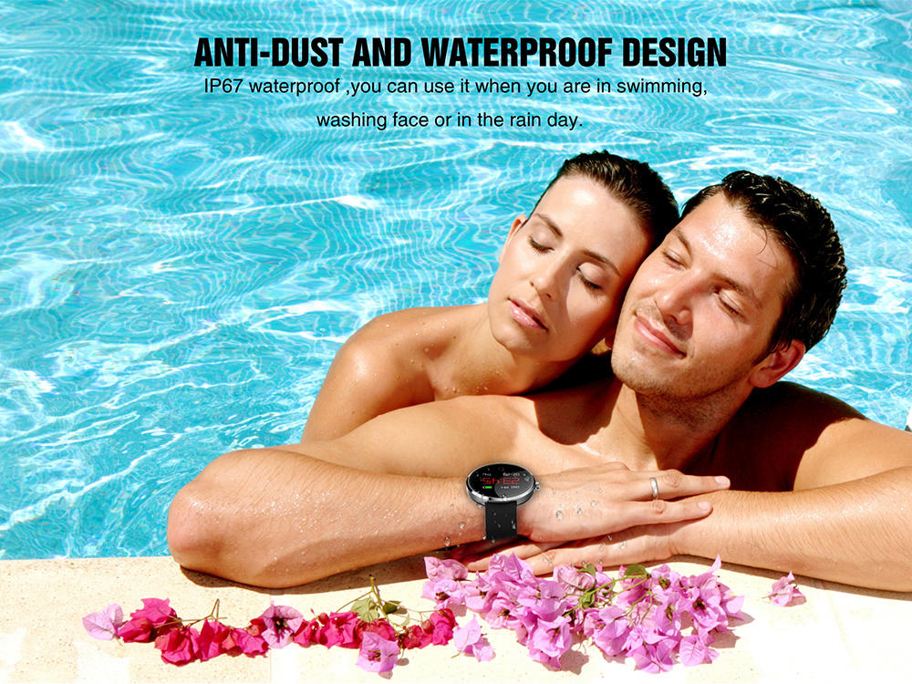 DM78 Smartwatch NRF52832 Smartwatch  Monitor Menstrual Period Reminder IP67 Water Resistant - Black