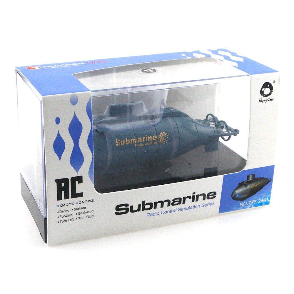 Happy Cow 777-216 40MHz 6CH Mini RC Racing Submarine Boat with LED Remote Control Toys RTR - Blue