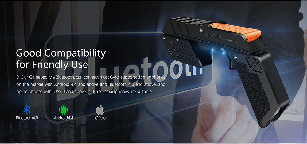 Nomu AR1 Fidget AR Fitness Gamepad Bluetooth V4.1 for Smartphone iOS/Android - Black + Orange