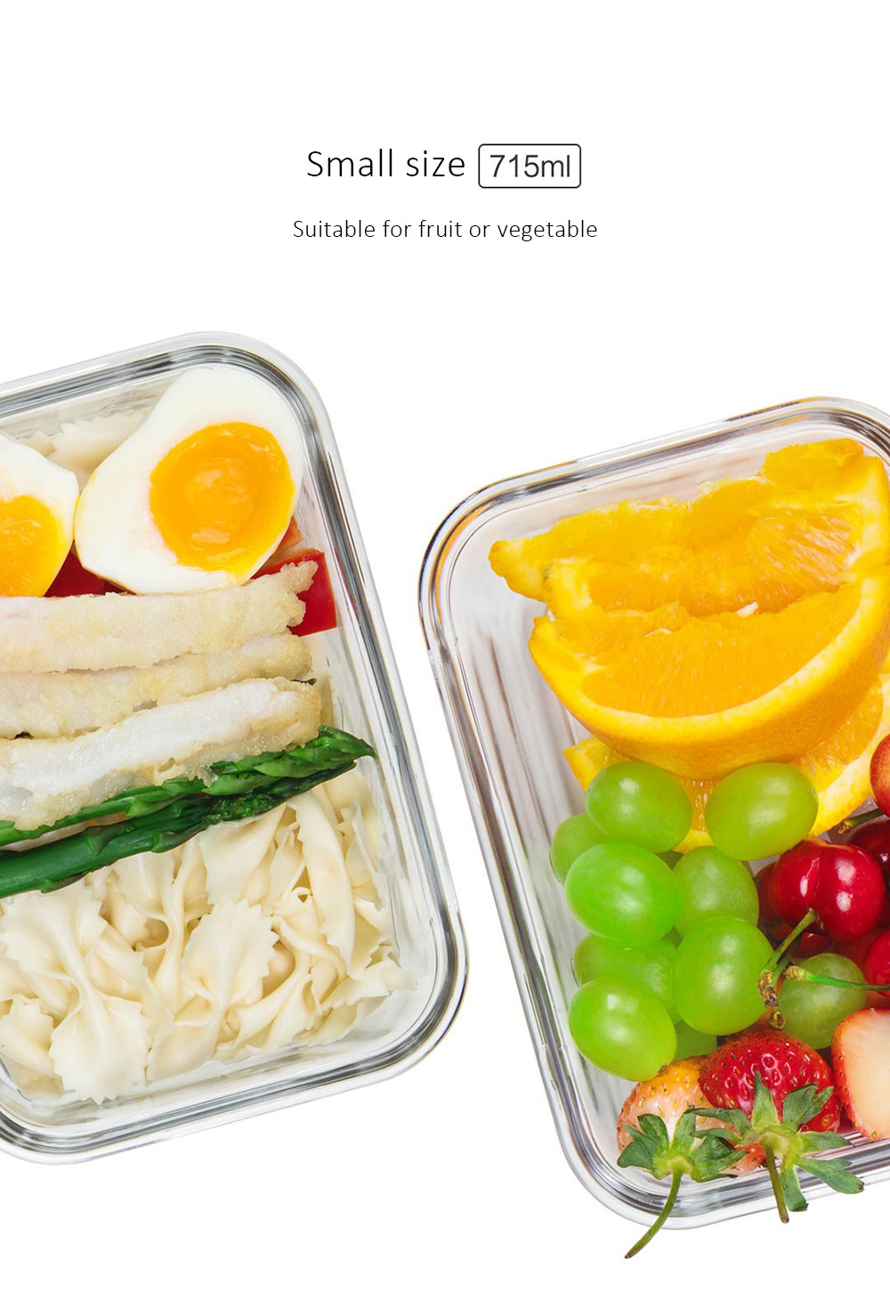 Xiaomi Mijia Glass Crisper 715ml Anti-Fall Glass Preservation Box Fresh Storage Food Container