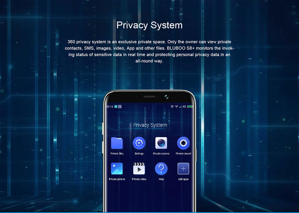 [HK Stock]BLUBOO S8 Plus 6.0 Inch Smartphone HD+ Screen 4GB 64GB MTK6750T Octa Core Dual Rear Camera Android 7.0 Touch ID - Silver