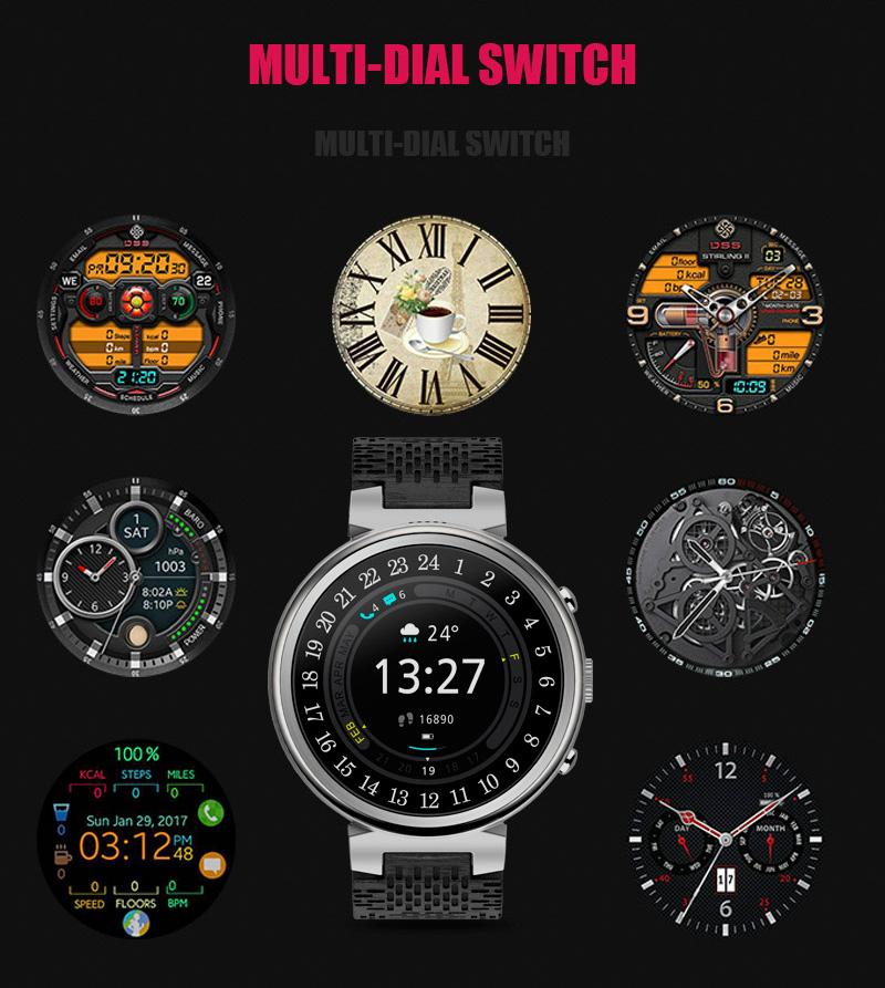 I6 Smartwatch Phone MTK6580 quad-core 1.3GHz 2GB ROM 16GB RAM GPS Google Play Pedometer Compatible with iOS Android - Silver