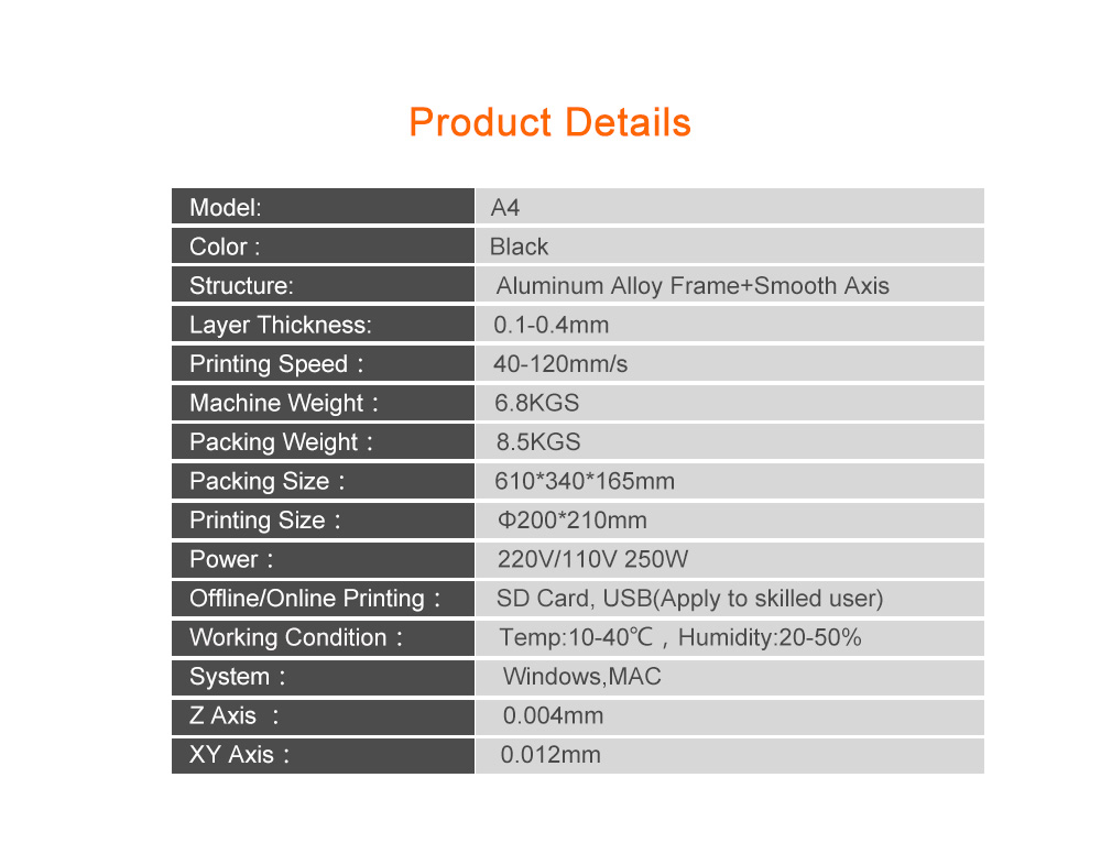 Anet A4 Delta 3D Printer Kit Easy Assembly Metal Frame