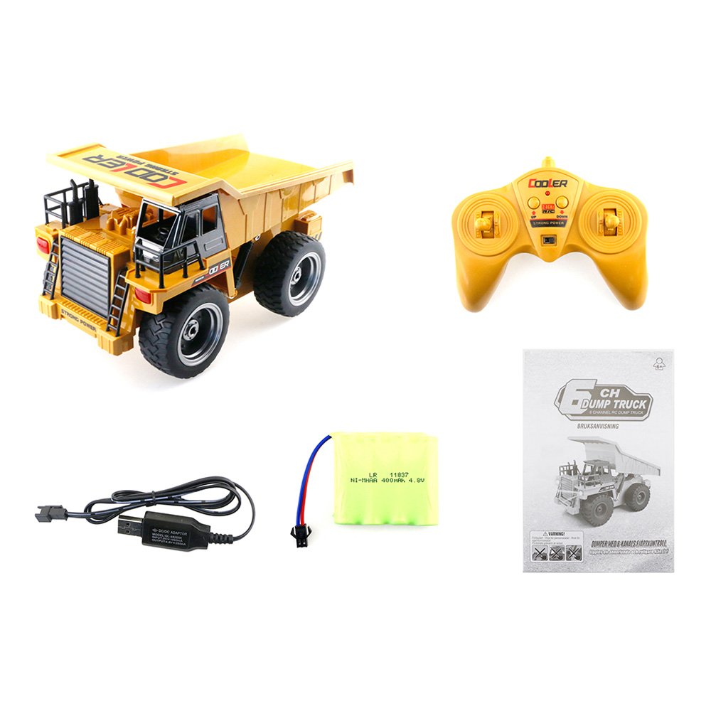 Cooler 1:18 2.4G 6CH RC Dump Truck Car RTR - Brown