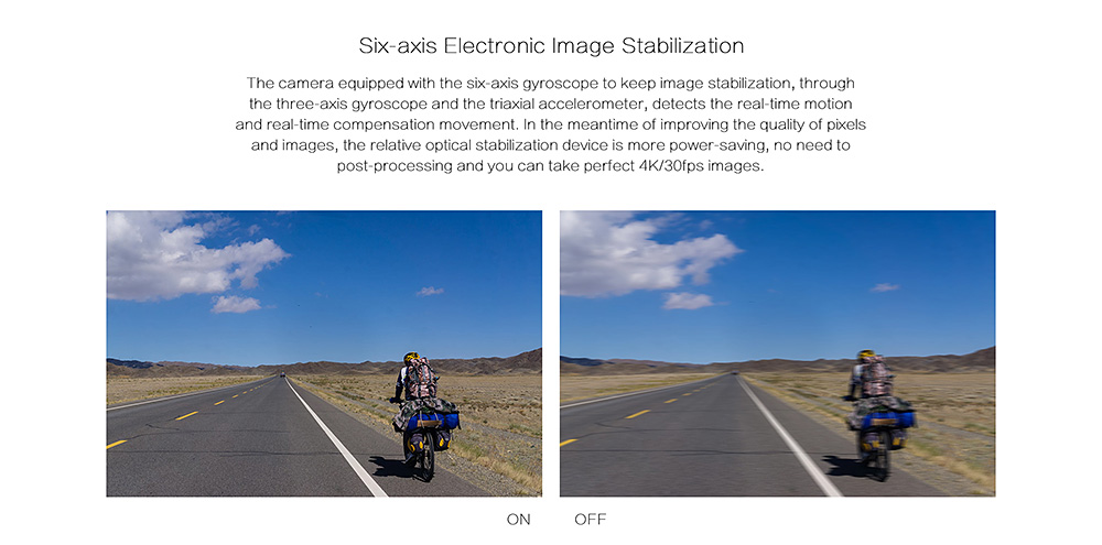 [HK Stock] Elephone REXSO Explorer K HiSilicon HI3559 Panasonic MN34120 Action Camera 2.0 Inch Display 4K WiFi Waterproof 170 Degree Wide Angle - Black