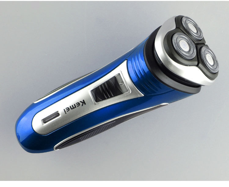 Kemei KM2801 Rechargeable Electric Shaver 3D Triple Floating Heads Men's Razor -Blue
