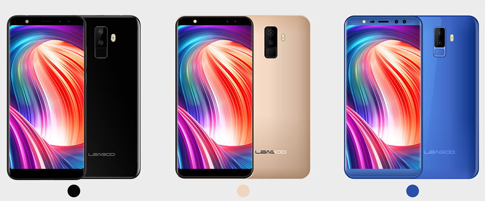 [HK Stock]Leagoo M9 5.5 Inch Smartphone 18:9 HD Screen Four Cameras 2GB 16GB MTK6580 Quad Core Android 7.0 Touch ID Super Slim Curved Body - Blac