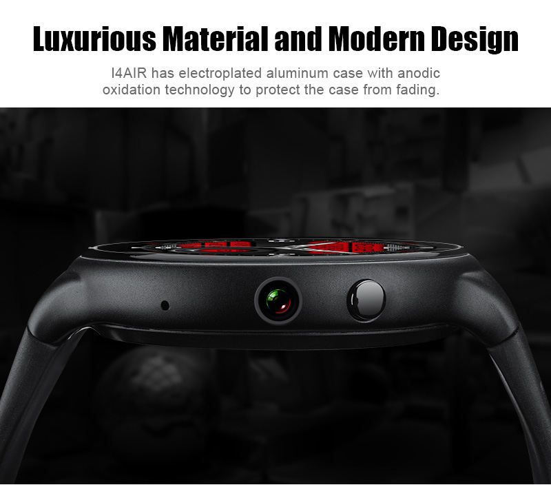 Makibes I4 Air 3G MTK6580 Smartwatch Phone Quad Core 1.3GHz 2GB RAM 16GB ROM 2.0MP Camera Heart Rate Monitor - Black