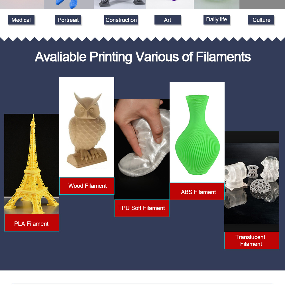 Anet A2 3D Printer with LCD Display Printing Volume TF Card Off-line Printing - Black