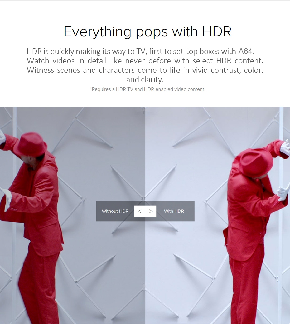 A64 KODI 18.0 Android 7.1.2 4GB/64GB RK3328 4K HDR TV Box 802.11AC WIFI Bluetooth 1000M LAN VP9 USB3.0 - Black