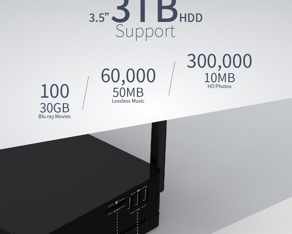 MELE H11 Realtek RTD1295 2GB/16GB 4K 3D Blu-ray Android Media Player 802.11ac WiFi Gigabit LAN Bluetooth SATA HDD Type-C USB3.0 HDMI - Black