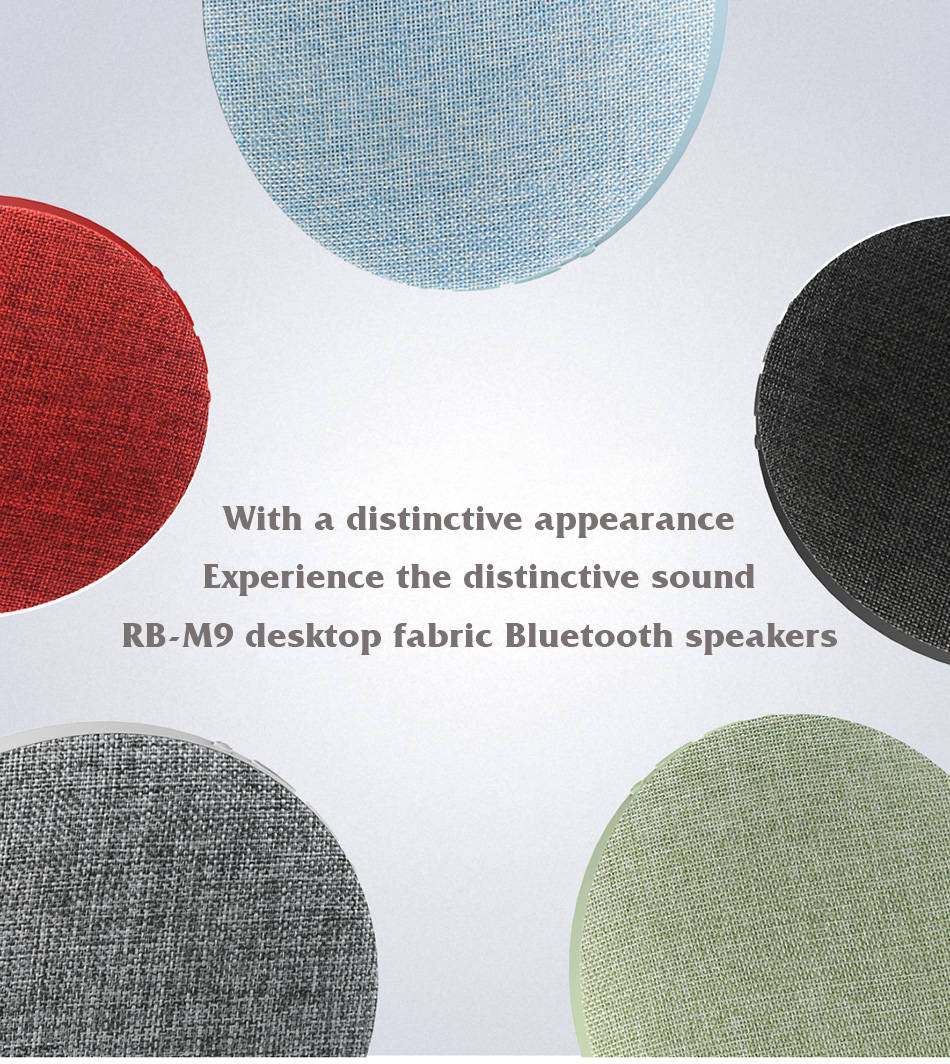 REMAX RB-M9 Fabric Wireless Bluetooth Speaker 3.5Wx2 Stereo HiFi - Gray