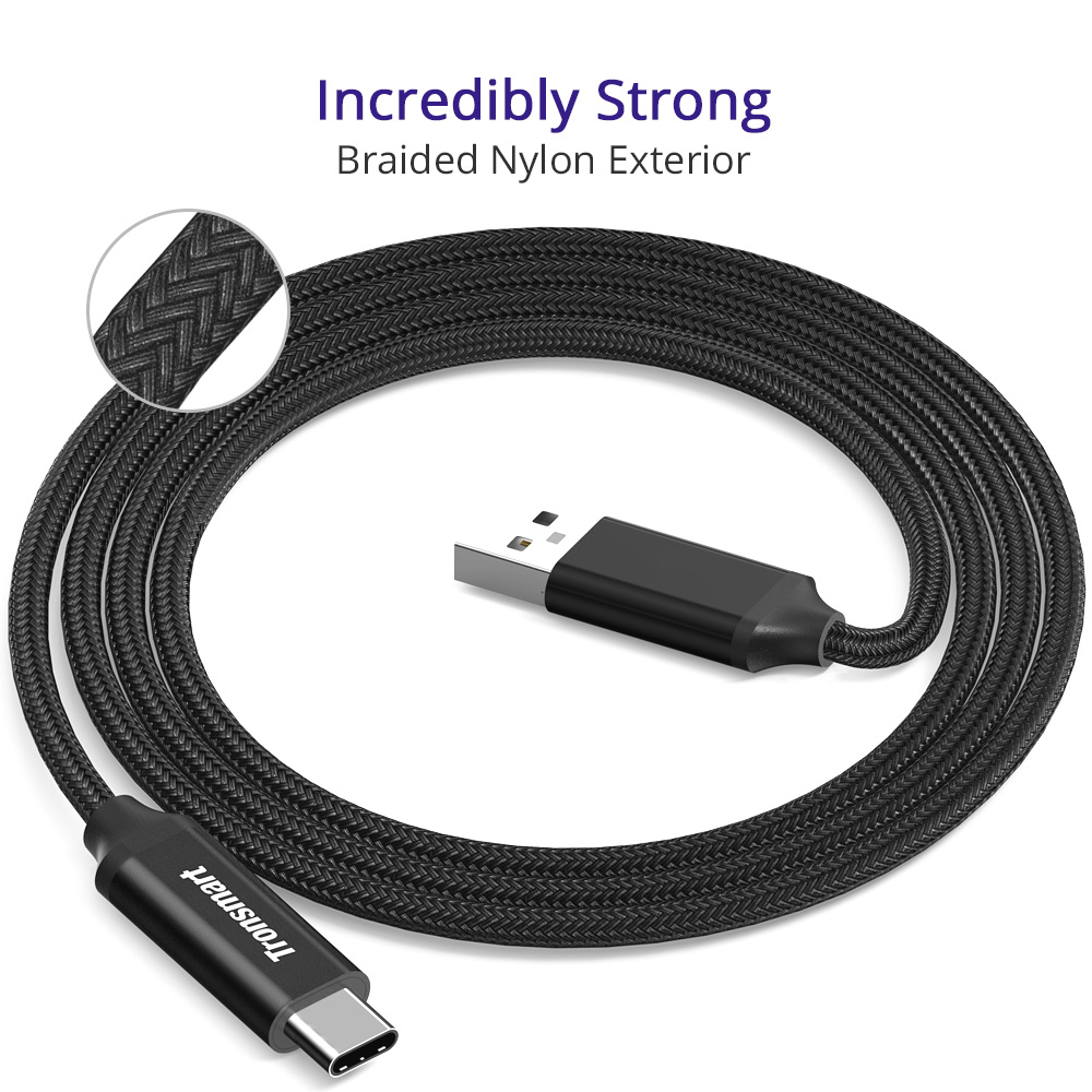 Bundle Tronsmart 2 Packs 1m/3.3ft USB A/F 2.0 to Type-C/M 2.0 Charging & Sync Cable + Tronsmart C24 Dual USB Ports Smart Car Charger