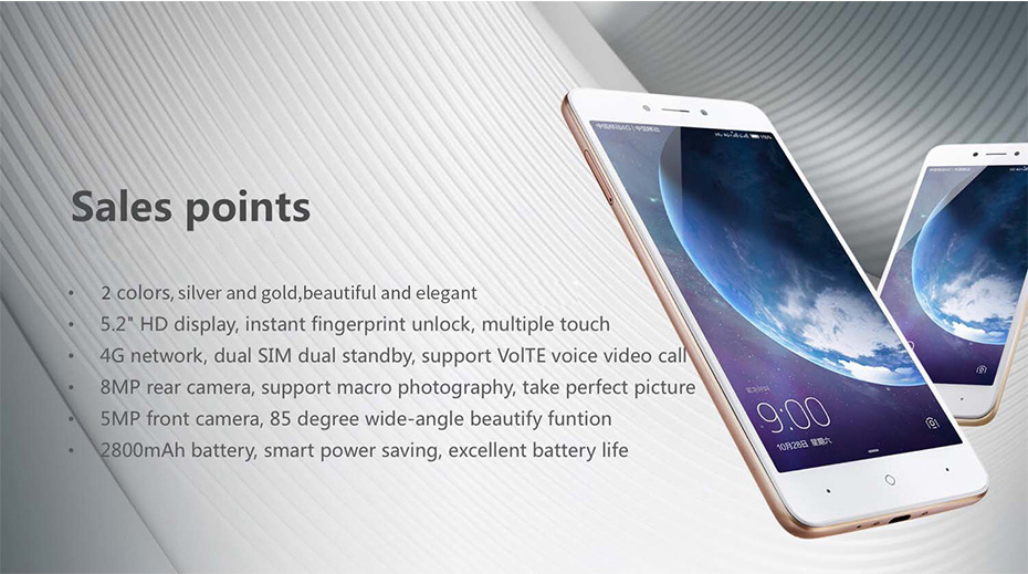 [HK Stock]China Mobile A3s 5.2 Inch 4G LTE Smartphone 2GB RAM 16GB ROM Snapdragon 425 Quad Core Touch ID VoLTE - Silver