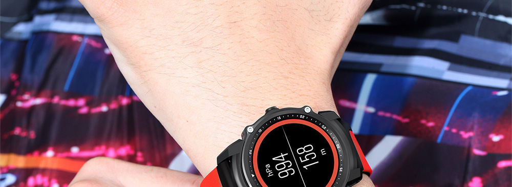 Makibes FS08 Smartwatch GPS Heart Rate Monitor MTK2503 Bluetooth IP68 Water Resistant Compatible with iOS Android  - Black+Gray