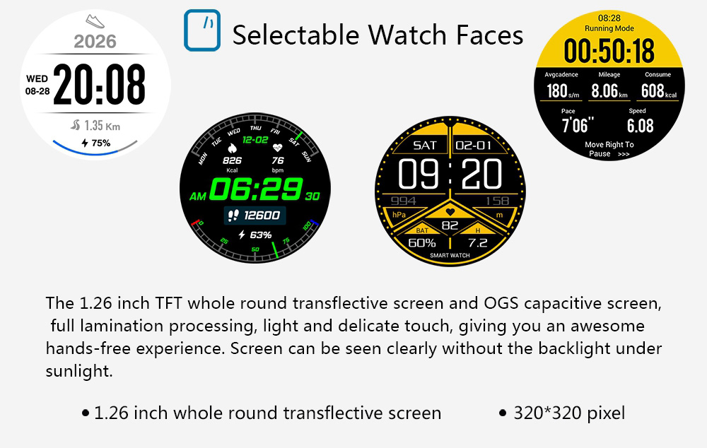 Makibes FS08 Smartwatch GPS Heart Rate Monitor MTK2503 Bluetooth IP68 Water Resistant Compatible with iOS Android  - Black+Red