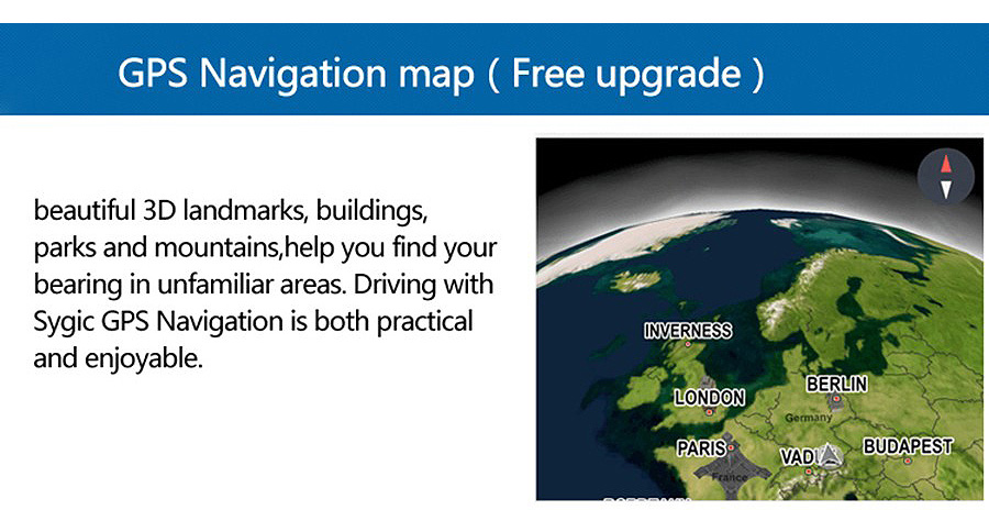 V200 MTK6582 7 Inch 3G Dash Camera FHD 1080P WiFi Android 5.0 GPS Rear-mirror Camera 140 Degree FOV With Dual Lens - Silver