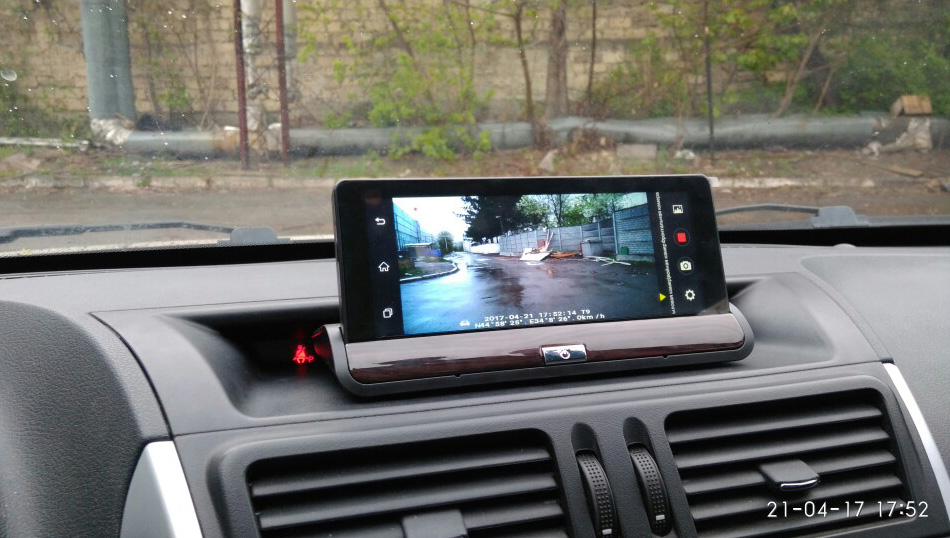 V40 MTK6582 7 Inch 3G Dash Camera FHD 1080P WiFi Android 5.0 GPS Rear-mirror DVR 140 Degree FOV Dual Lens - Black