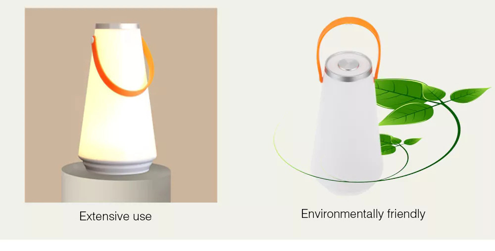 Portable LED Lantern Night Light with Soft Warm White Light Touch Sensor Control Built-in USB Rechargeable Battery -Whit
