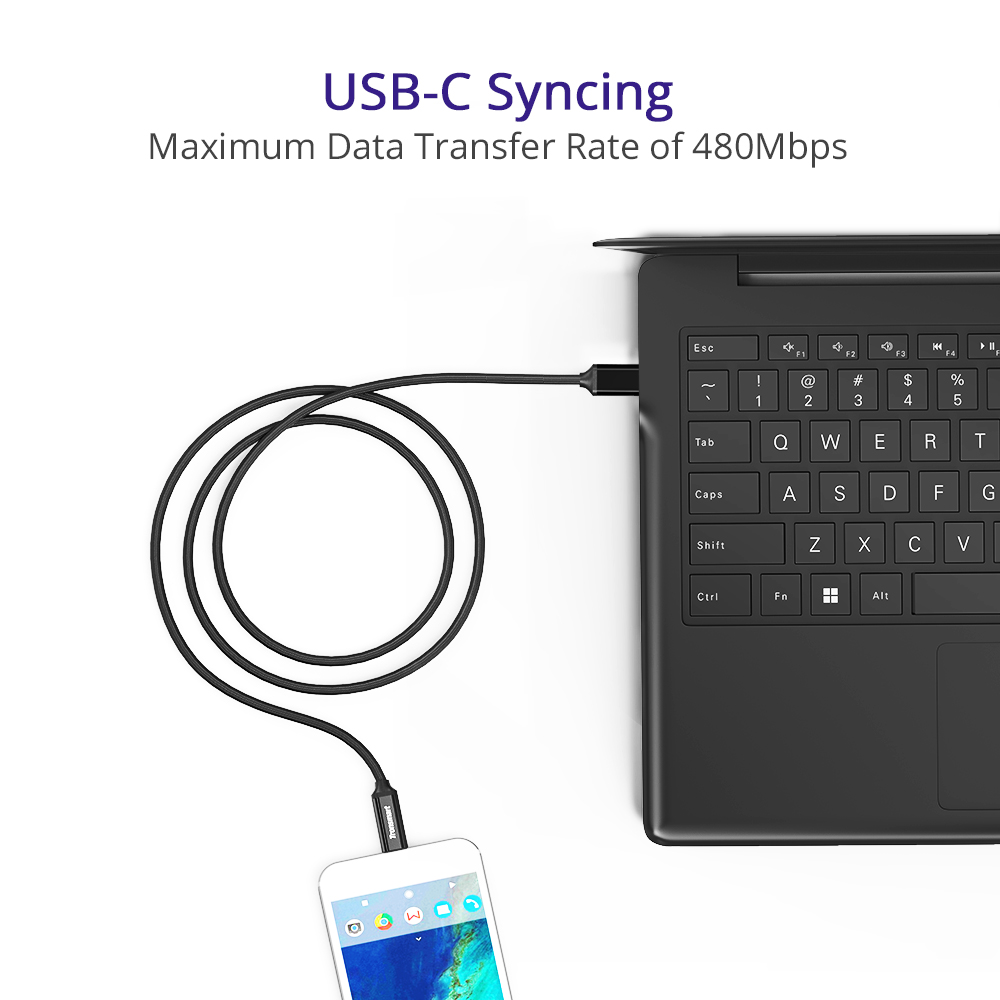 Bundle Tronsmart 2 Packs 1m/3.3ft USB A/F 2.0 to Type-C/M 2.0 Charging & Sync Cable + Tronsmart C24 Dual USB Ports Smart Car Charger