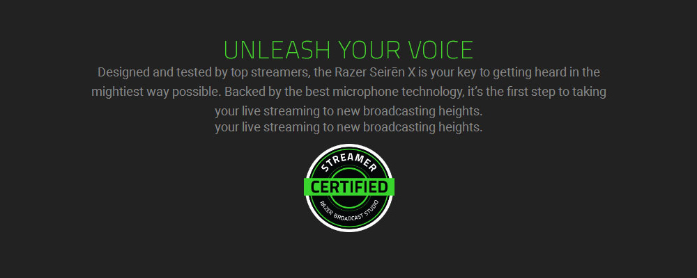 [HK Stock] Razer&nbsp;Seiren&nbsp;X&nbsp;Desktop&nbsp;Condenser&nbsp;Microphone Effective Noise Reduction Plug And Play - Black