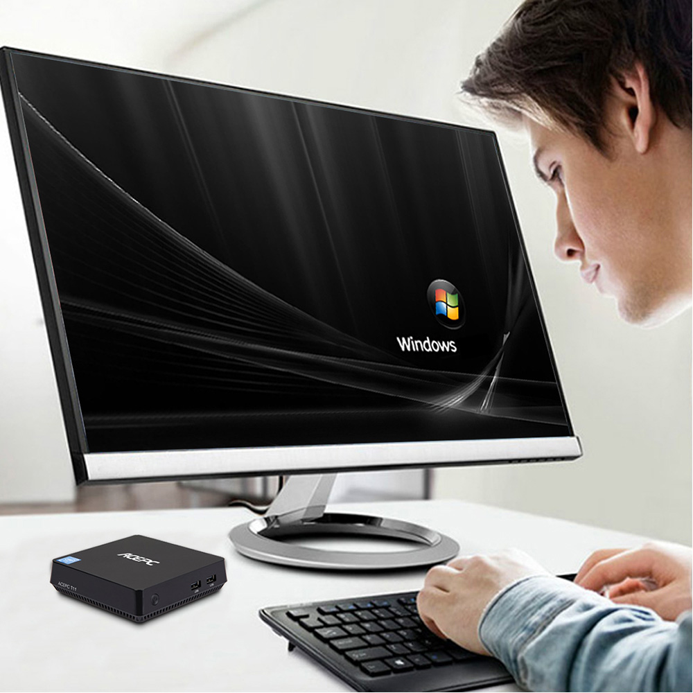 ACEPC T11 Licensed Windows 10 Intel Atom x5-Z8350 Mini PC 2GB/32GB 2.4G/5G WiFi LAN Bluetooth 2.5" HDD SATA HDMI VGA USB3.0
