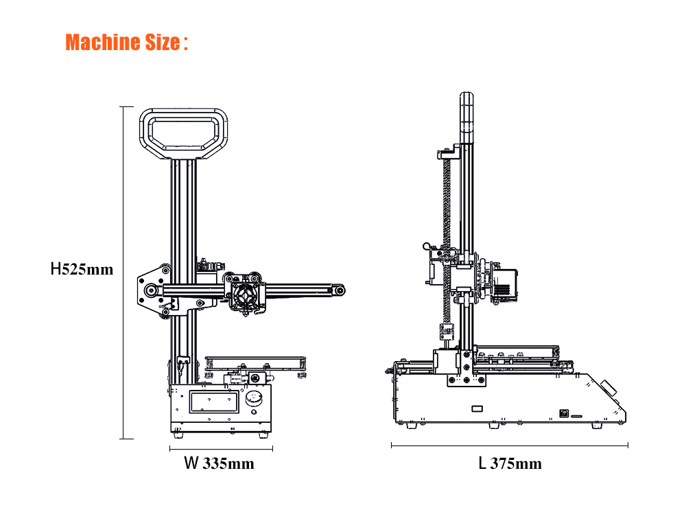 Anet A9 3D Printer Kit LCD Screen 160*160*200mm Printing Size - Black