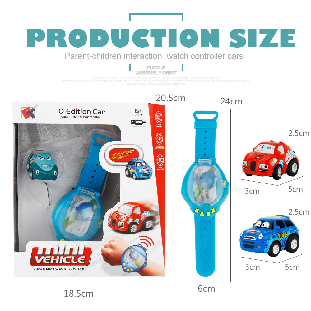 CREATE TOYS 8022 1:58 2.4G Gravity Sensor Watch Control Mini RC Car Toys Gift RTR - Dark Green