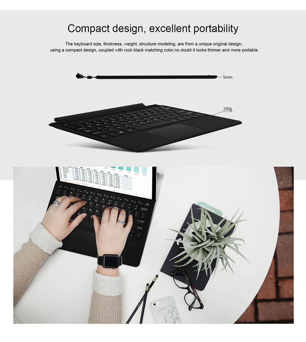 Magnetic Docking Keyboard For Chuwi SurBook Mini Tablet PC - Black