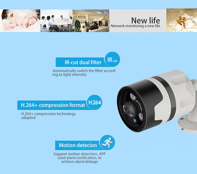 VStarcam C63S 1080P WiFi IP Camera 1/2.9 Inch CMOS PnP IR-Cut Night Vision Motion Detection IP66 Waterproof Security Camera -White