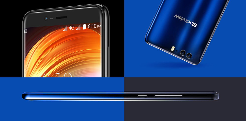 [HK Stock]Blackview P6000 5.5 Inch 4G LTE Smartphone Full Screen 6180mAh Large Battery 6GB 64GB 21.0MP+5.0MP Dual Rear Camera Helio P25 Octa Core Android 7.1 Touch ID + Face ID Quick Charge - Black
