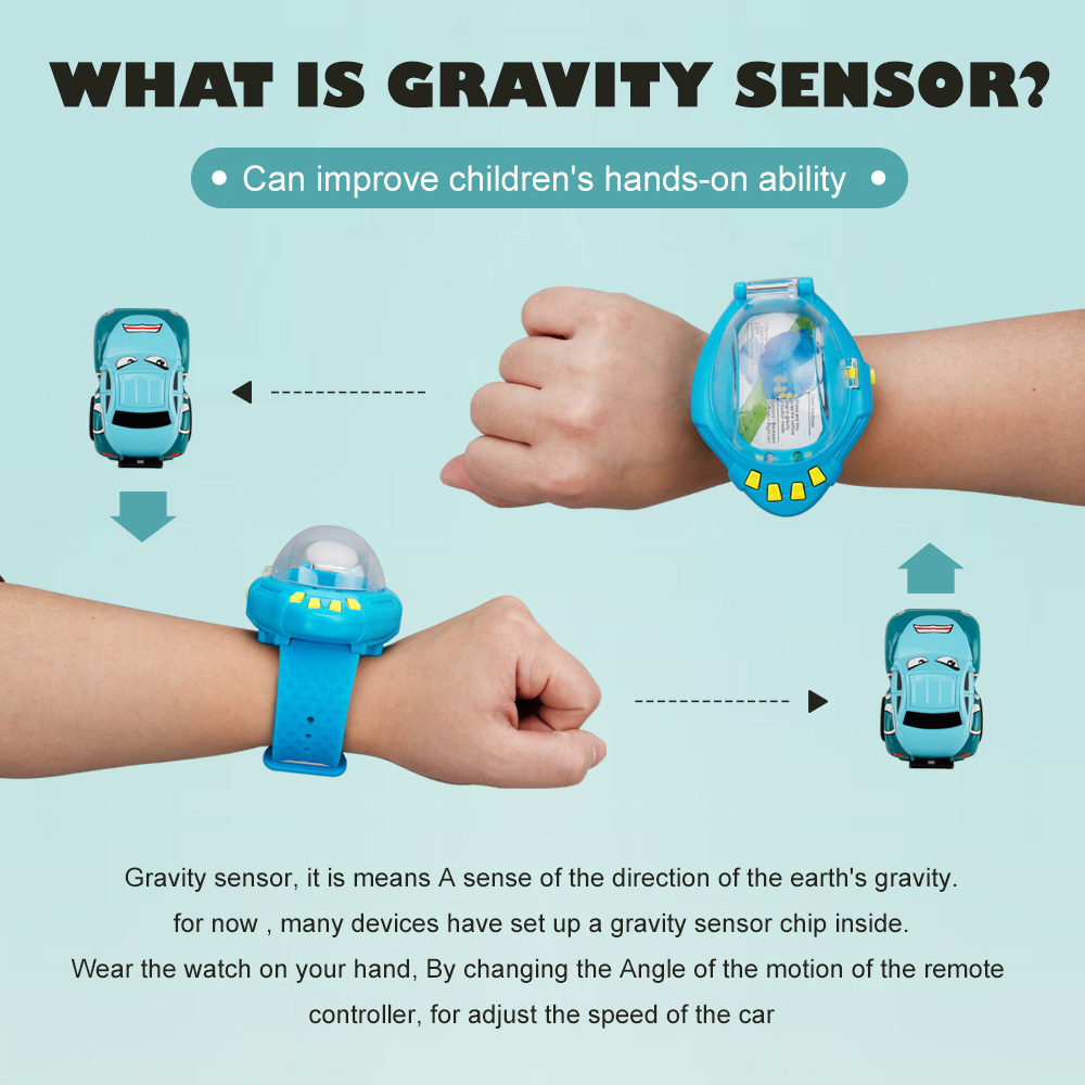 CREATE TOYS 8022 1:58 2.4G Gravity Sensor Watch Control Mini RC Car Toys Gift RTR - Dark Green