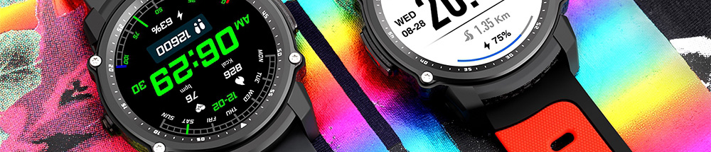 Makibes FS08 Smartwatch GPS Heart Rate Monitor MTK2503 Bluetooth IP68 Water Resistant Compatible with iOS Android  - Black+Gray