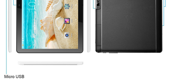 NOOMAI A108S 4G LTE Phablet MTK6737 Quad Core 1.5GHz 10.1" 2GB RAM 16GB ROM Tablet Dual SIM Dual Standby GPS Android 6.0 - Black