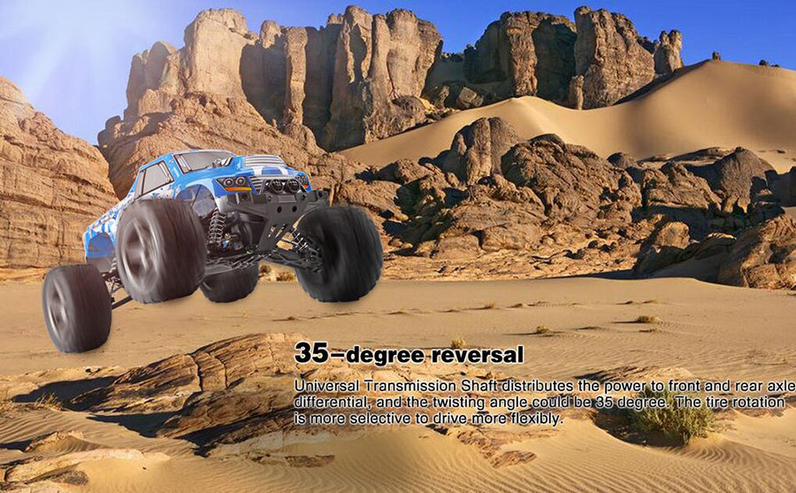 WLtoys 12402 1:12 2.4G 4WD Brushed High Speed Off-road RC Climbing Car RTR - Blue