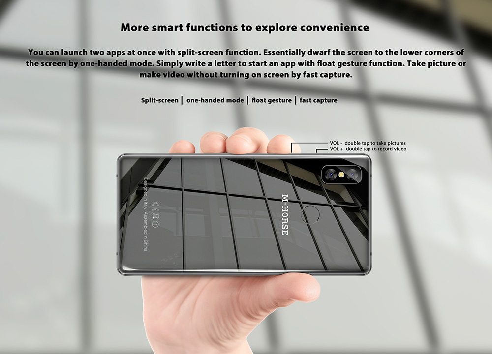 M-horse Pure 2 5.99 Inch Smartphone 18:9 Full Screen 4GB 64GB MT6750T Octa Core Dual Rear Camera Android 7.0 Touch ID - Blue