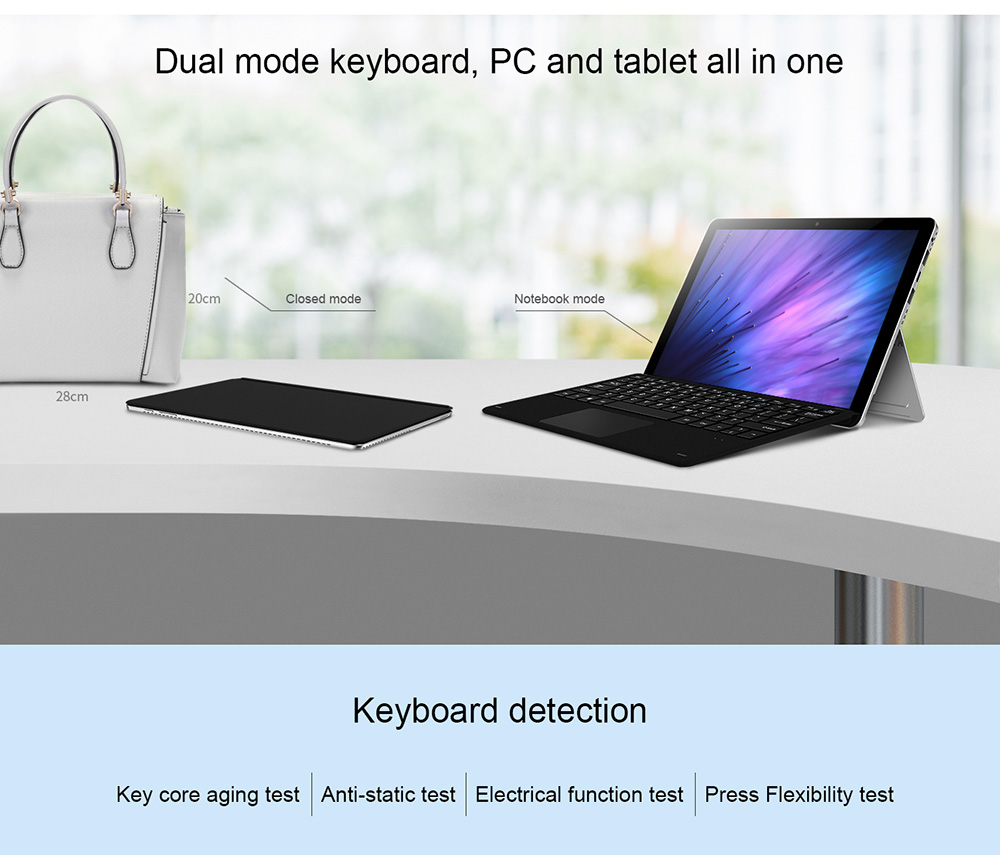 Magnetic Docking Keyboard For Chuwi SurBook Mini Tablet PC - Black