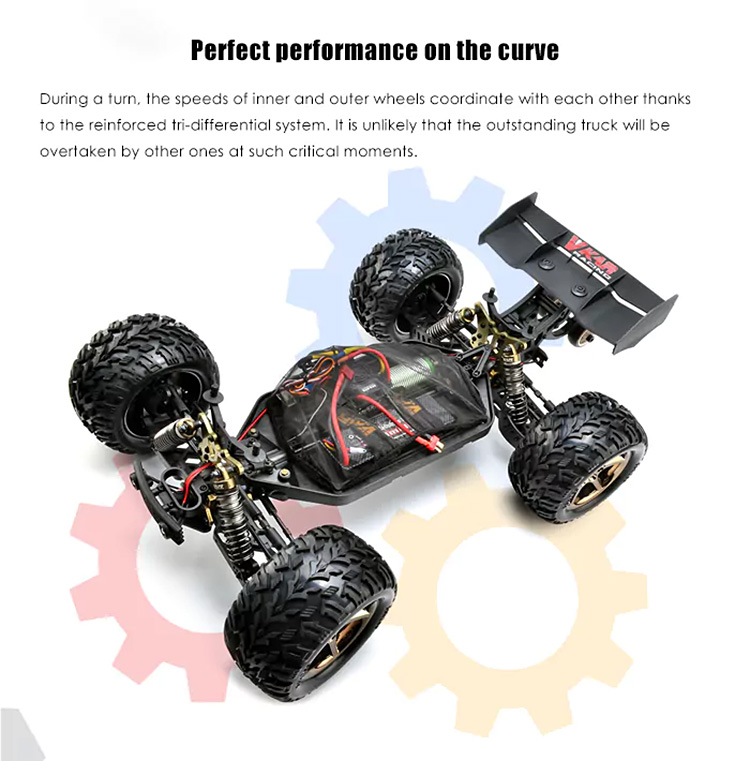 VKAR RACING BISON V2 2.4G 1:10 4WD Brushless Off-road with HOBBYWING 120A ESC RC Car RTR - Orange