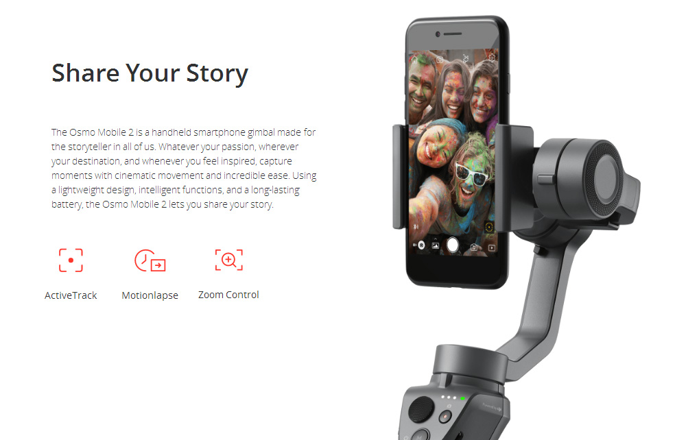 DJI Osmo Mobile 2 3-Axis Brushless Handheld Gimbal Stabilizer for Smartphones