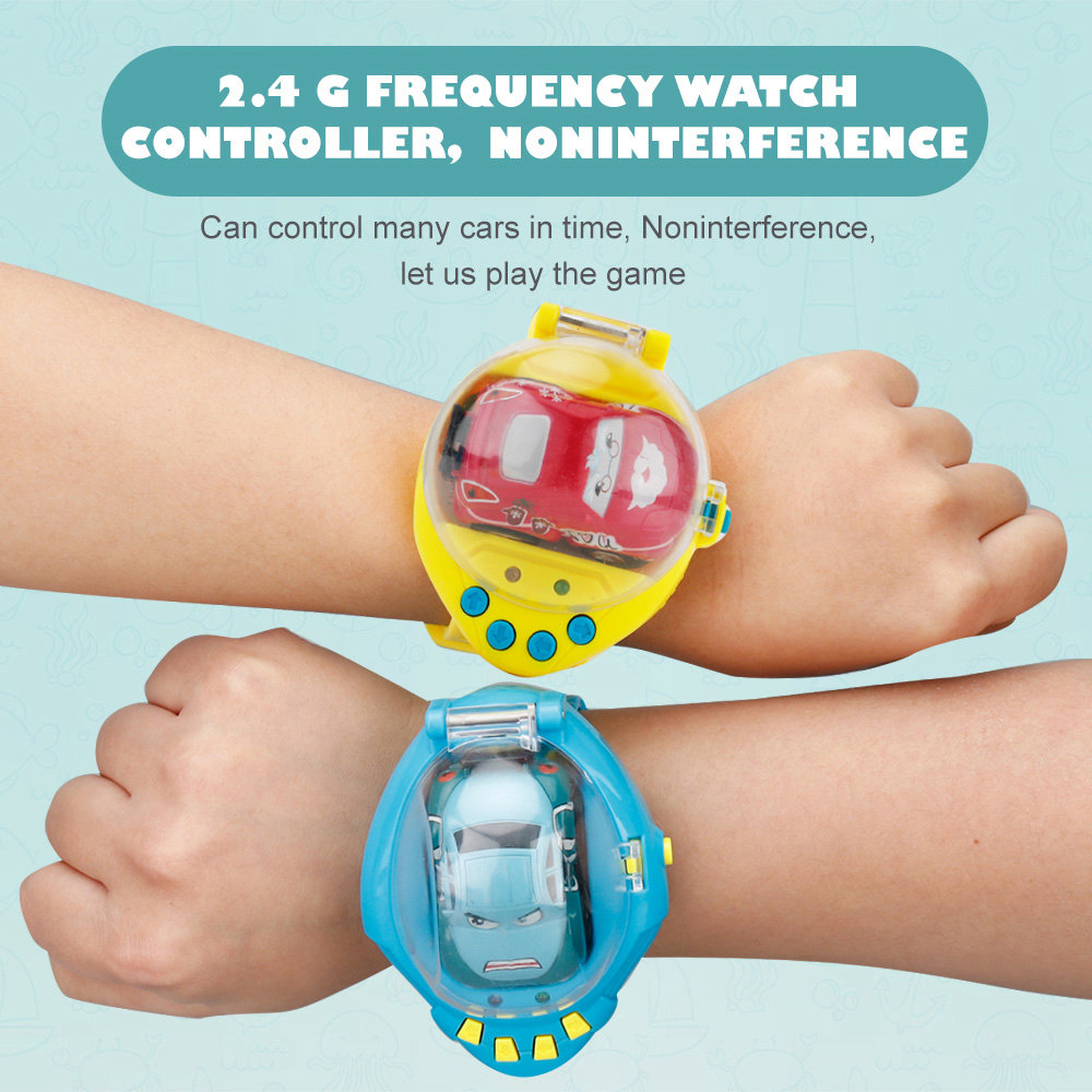 CREATE TOYS 8022 1:58 2.4G Gravity Sensor Watch Control Mini RC Car Toys Gift RTR - Blue