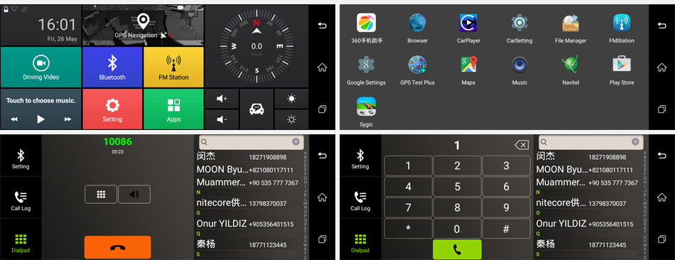 V40 MTK6582 7 Inch 3G Dash Camera FHD 1080P WiFi Android 5.0 GPS Rear-mirror DVR 140 Degree FOV Dual Lens - Black