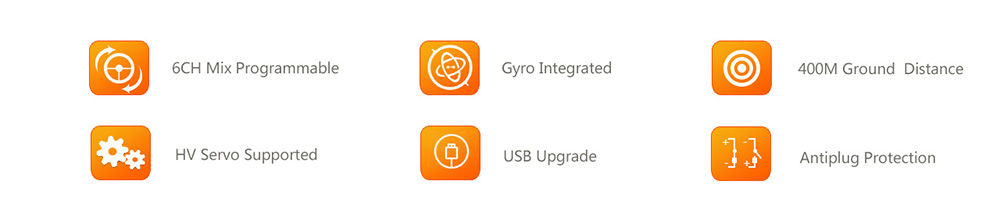 Radiolink RC6GS 2.4G 6CH FHSS Controller Transmitter with R6FG/R6F Gyro Inside Receiver for RC Car Boat